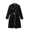 Women Velvet Fashion Coat Charming Zipper Slim Dress Coat Women Sexy Mini Coat